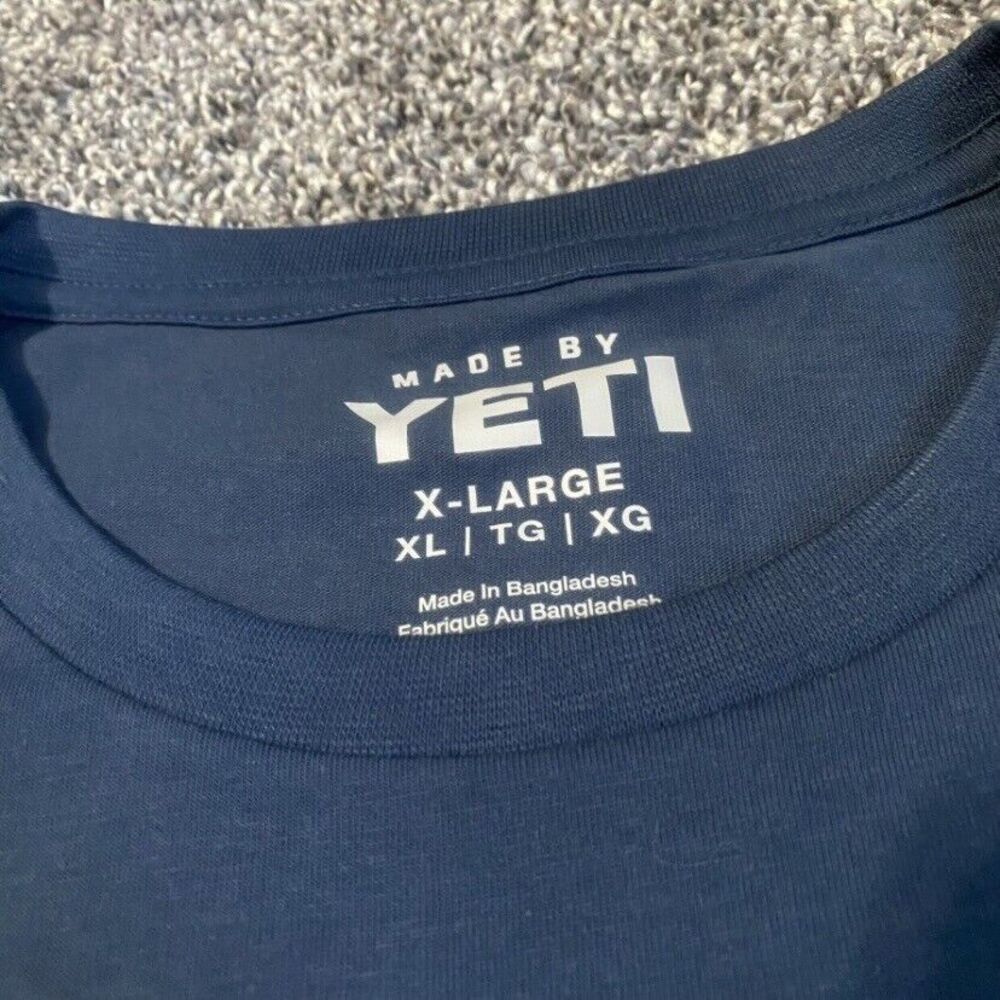 YETI Coolers USA American Flag Stars T-Shirt Navy Blue Tee Men's Size XL NEW - Picture 3 of 5